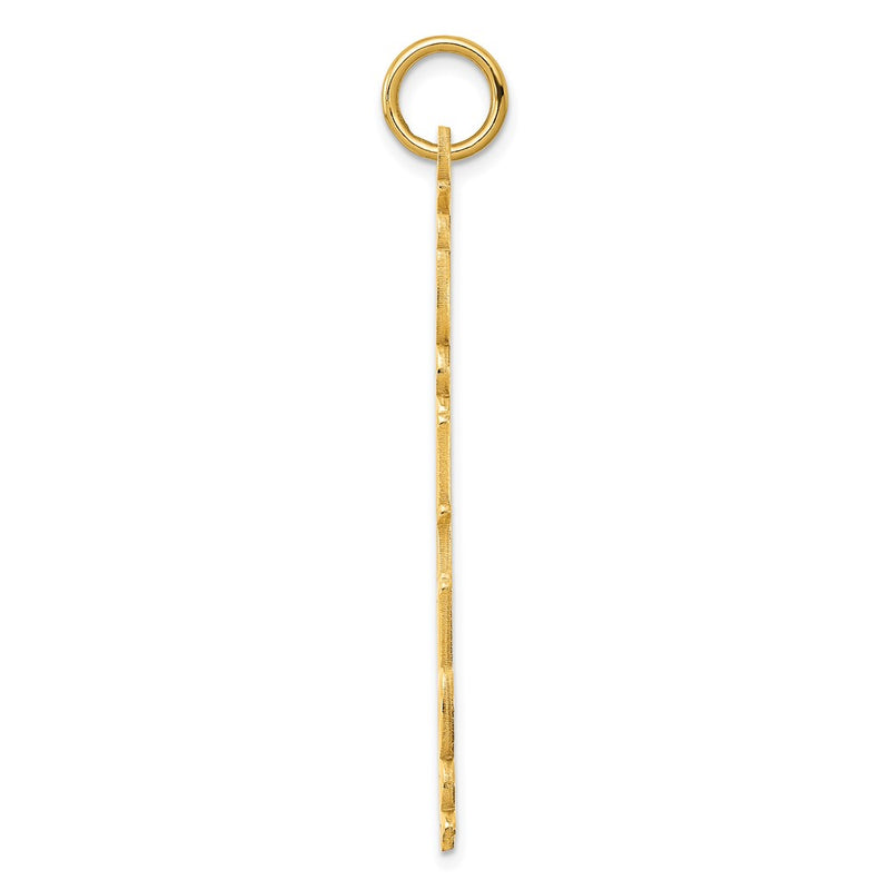 14K Yellow Gold Cosmic Sans Font Name Plate Charm