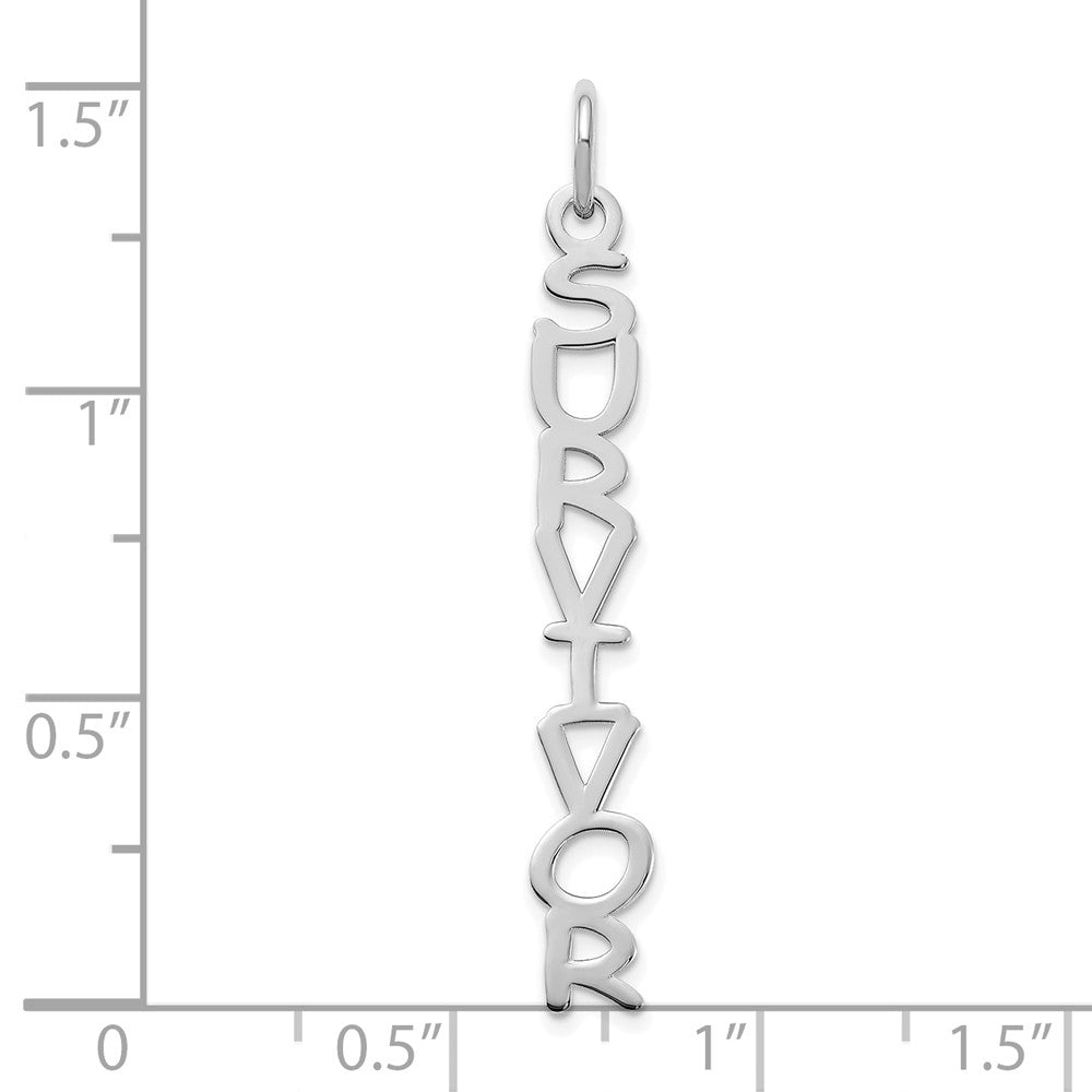 Sterling Silver Rhodium Plated Cosmic Sans Font Name Plate Charm