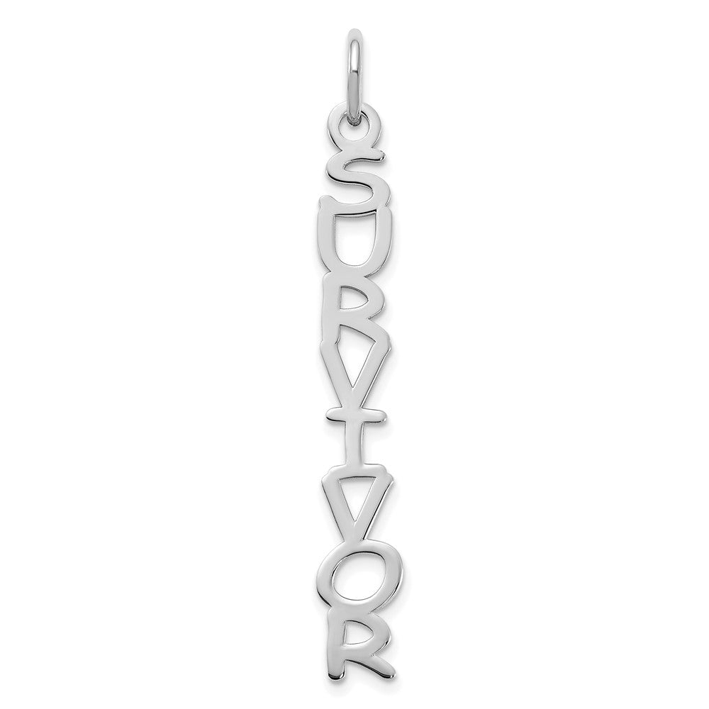 Sterling Silver Rhodium Plated Cosmic Sans Font Name Plate Charm