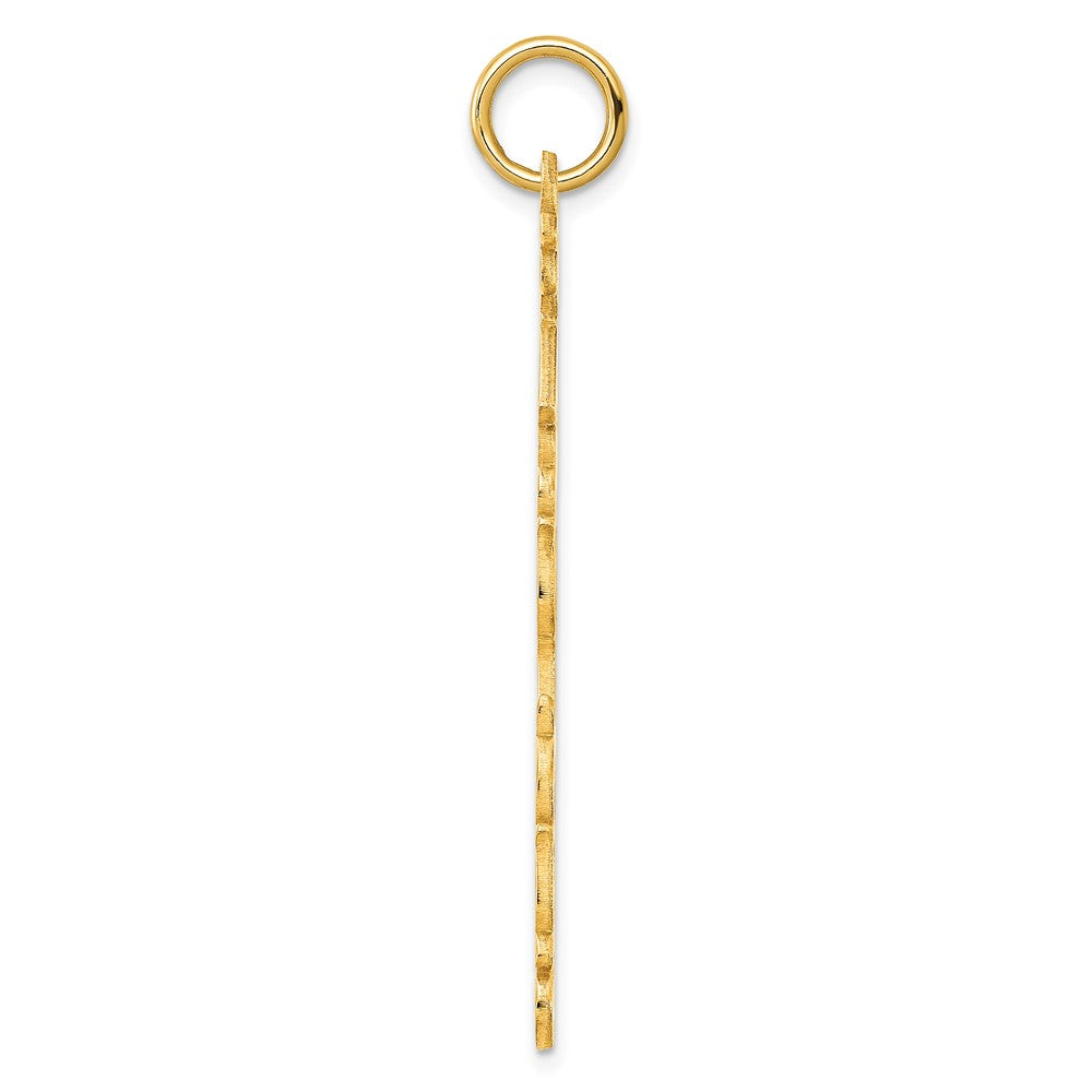 14K Yellow Gold Cooper Font Name Plate Charm