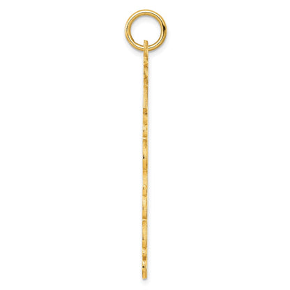 14K Yellow Gold Cooper Font Name Plate Charm