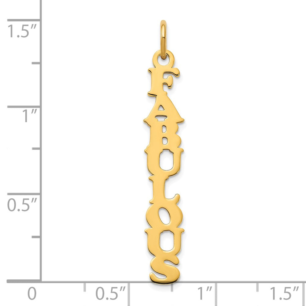 14K Yellow Gold Cooper Font Name Plate Charm