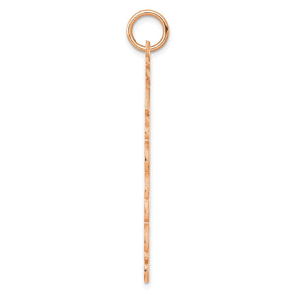14K Rose Gold Cooper Font Name Plate Charm