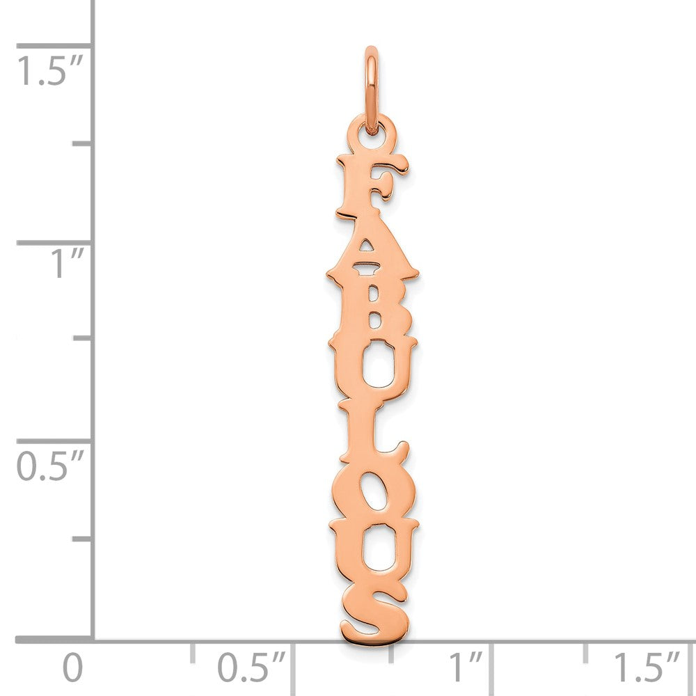 Rose Plated Cooper Font Name Plate Charm