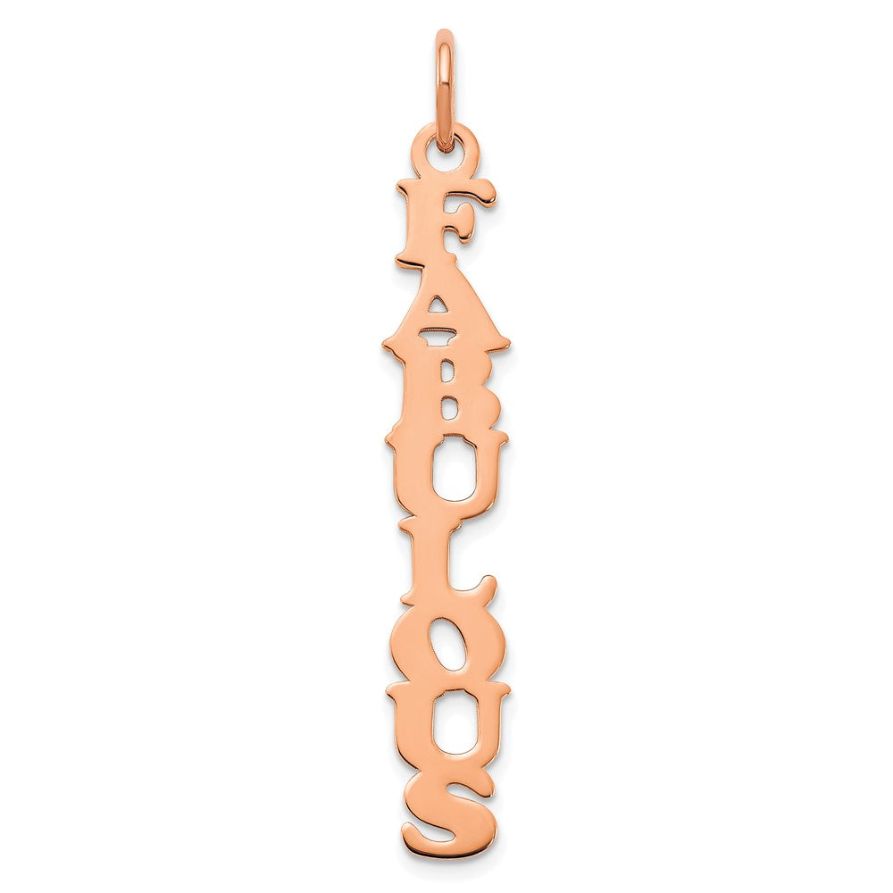14K Rose Gold Cooper Font Name Plate Charm