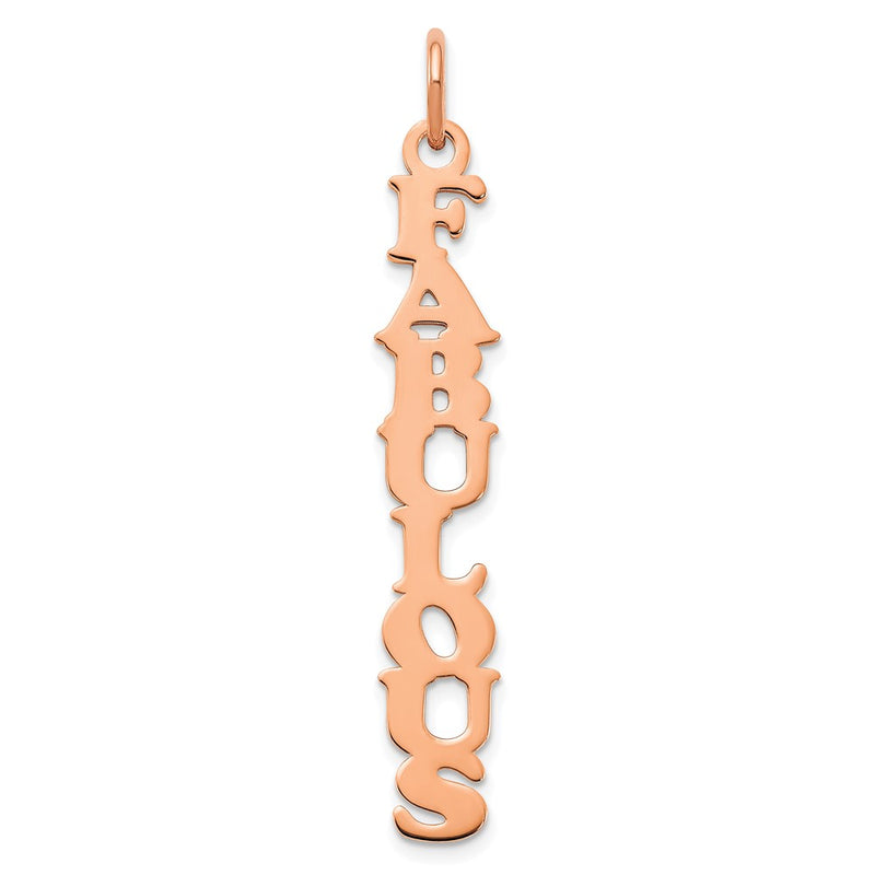 14K Rose Gold Cooper Font Name Plate Charm