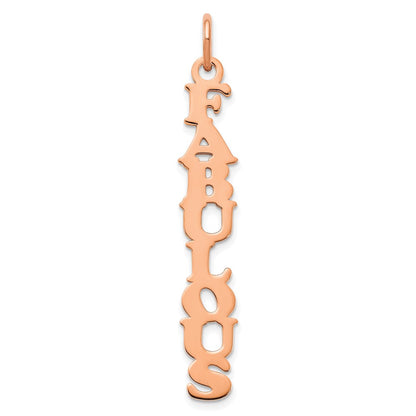 Rose Plated Cooper Font Name Plate Charm