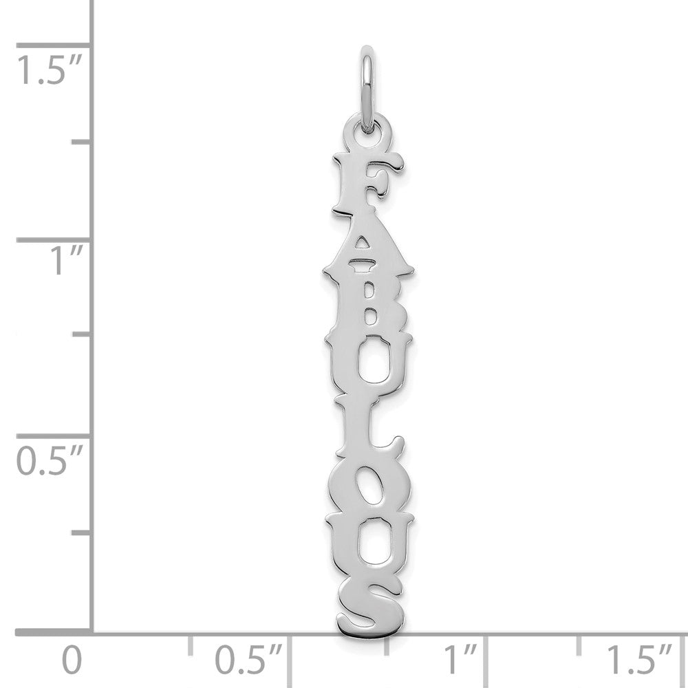 Sterling Silver Rhodium Plated Cooper Font Name Plate Charm