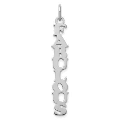 14K White Gold Cooper Font Name Plate Charm