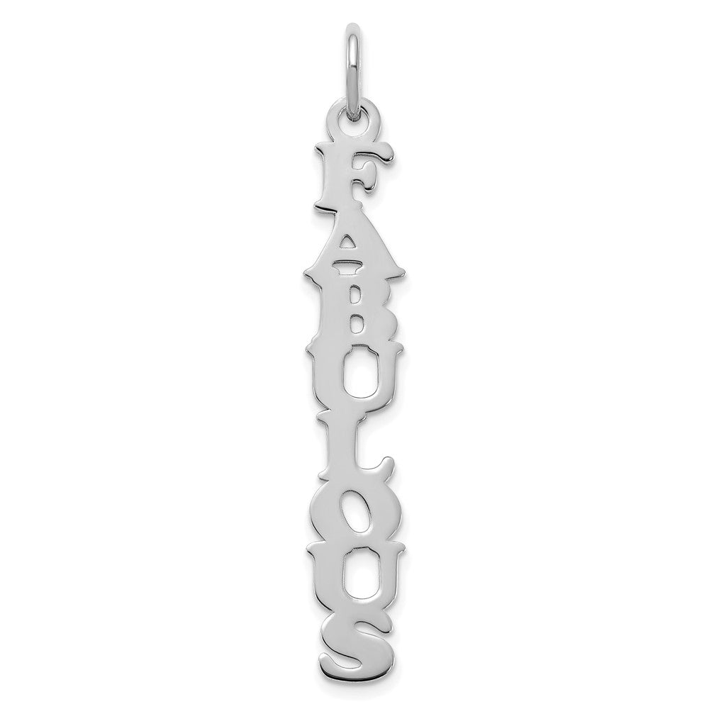 Sterling Silver Rhodium Plated Cooper Font Name Plate Charm
