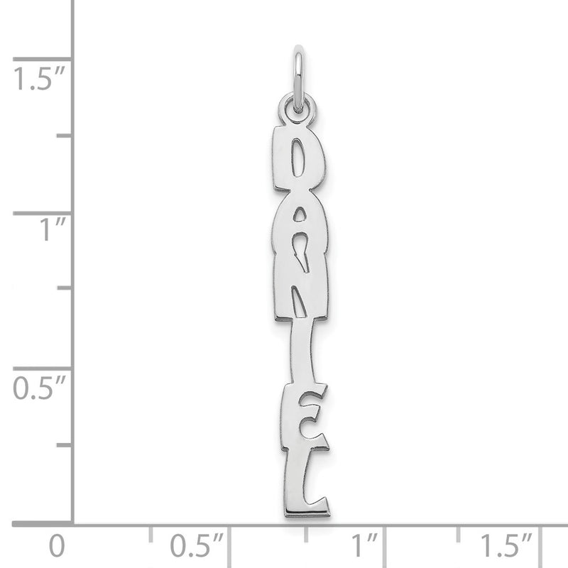 Sterling Silver Silver/Rhodium Plated Hobo Extra Font Name Plate Charm
