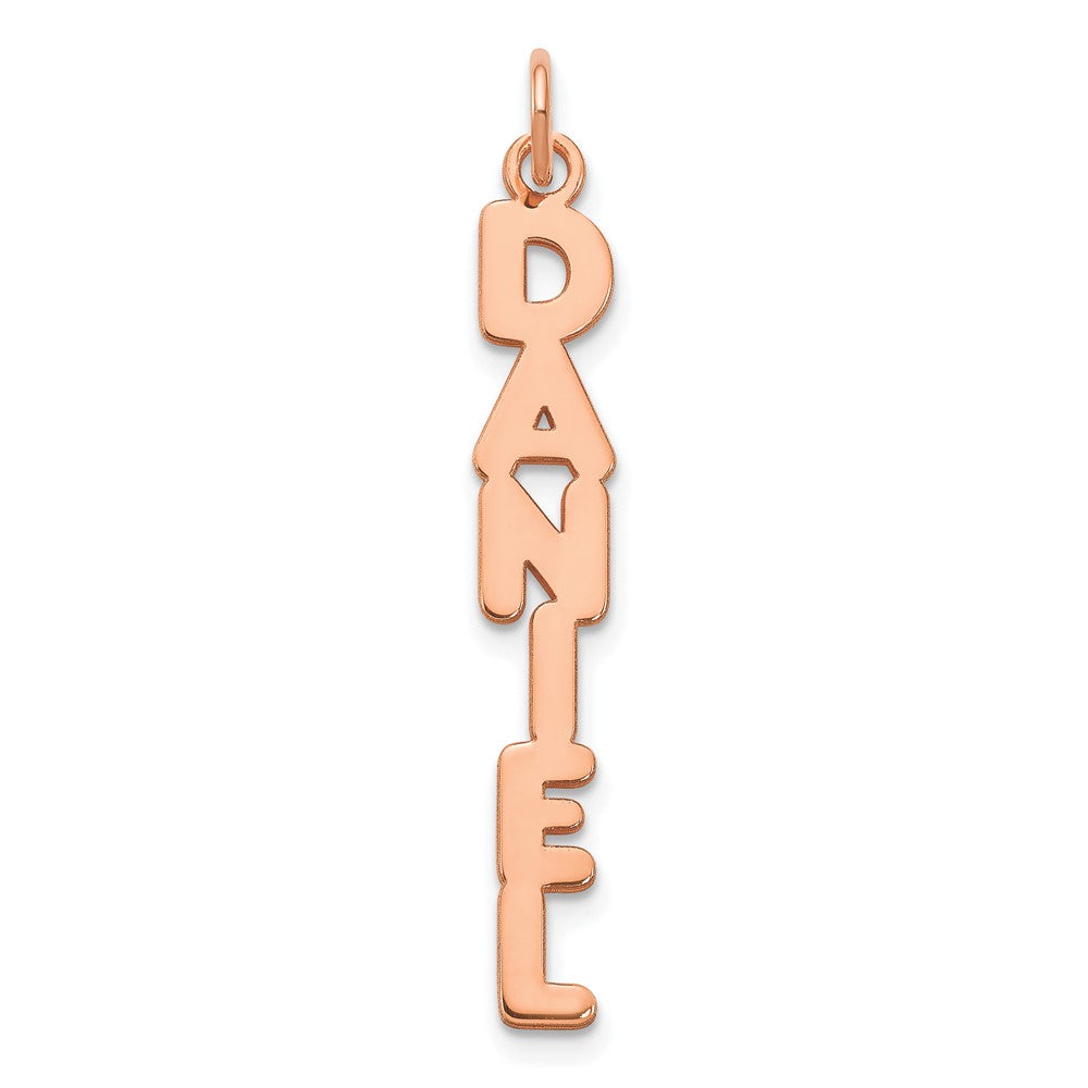 Rose Plated Sterling Silver/Rose Kimberly Font Name Plate Charm