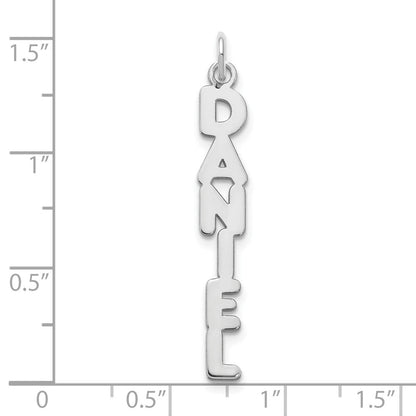 14K White Gold Kimberly Font Name Plate Charm