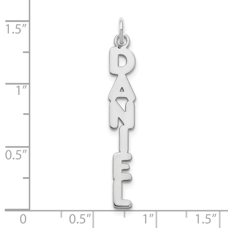 14K White Gold Kimberly Font Name Plate Charm