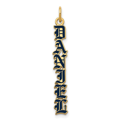 14K Yellow Gold English Towne Font Epoxy Name Plate Charm