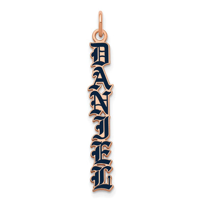 Rose Plated English Towne Font Epoxy Name Plate Charm