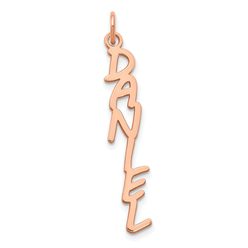 Rose Plated Sterling Silver/Rose Mv Boli Font Name Plate Charm