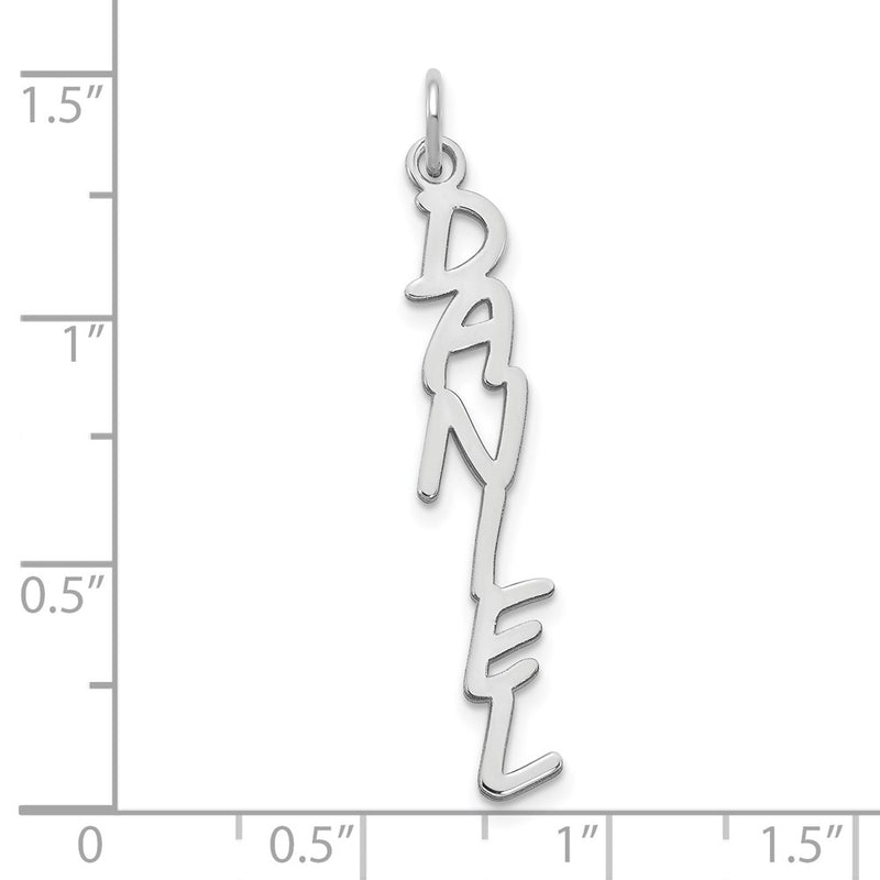 Sterling Silver Silver/Rhodium Plated Mv Boli Font Name Plate Charm