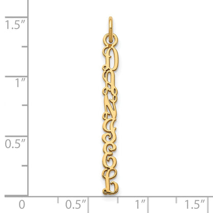 14K Yellow Gold Qg Vine Font Name Plate Charm