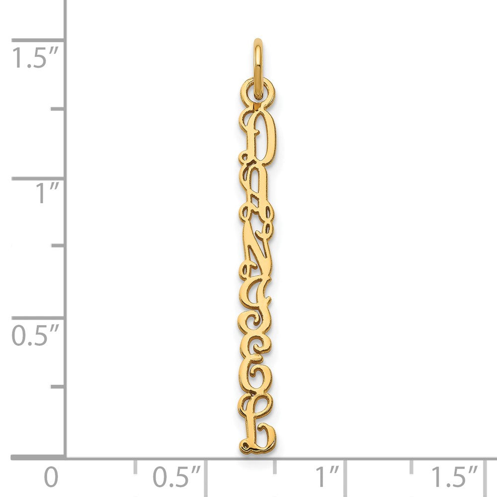 Gold Plated Sterling Silver/Gold Qg Vine Font Name Plate Charm