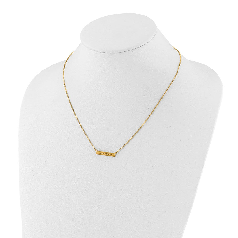 14K Yellow Gold Brushed 1 Station Necklace