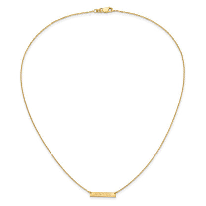 14K Yellow Gold Brushed 1 Station Necklace