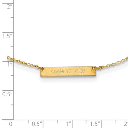 14K Yellow Gold Brushed 1 Station Necklace