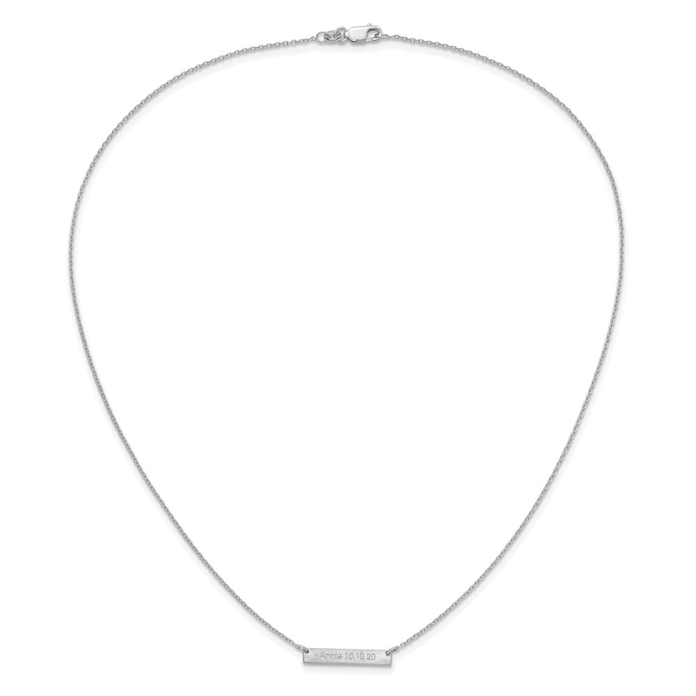 Sterling Silver Silver/Rhodium Plated Brushed 1 Station Necklace