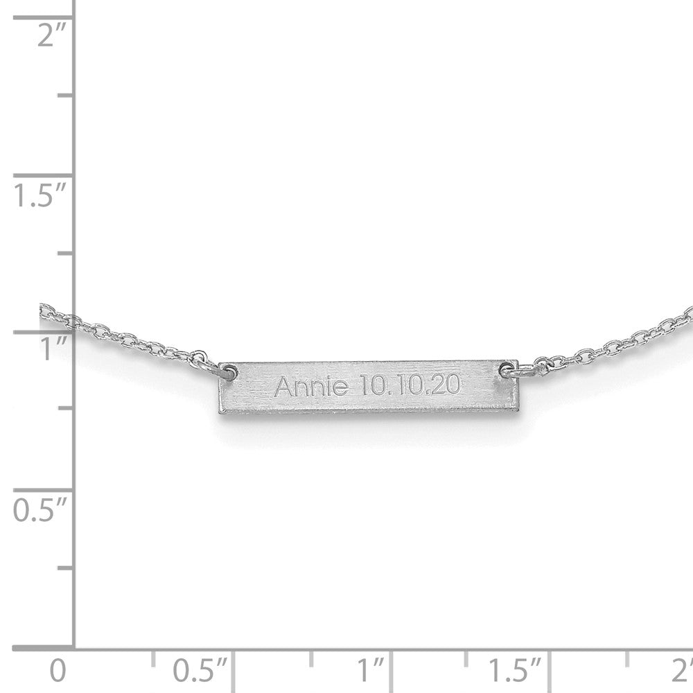 14K White Gold Brushed 1 Station Necklace