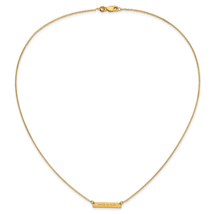 Gold Plated Brushed 1 Station With Diamonds Necklace