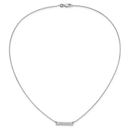 Sterling Silver Rhod Plated Brushed 1 Station With Diamonds Necklace