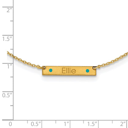 Gold Plated Brushed 1 Station Epoxy Dots Necklace