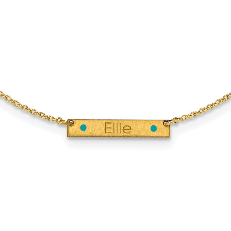 Gold Plated Brushed 1 Station Epoxy Dots Necklace