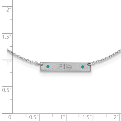 Sterling Silver Rhodium Plated Brushed 1 Station Epoxy Dots Necklace
