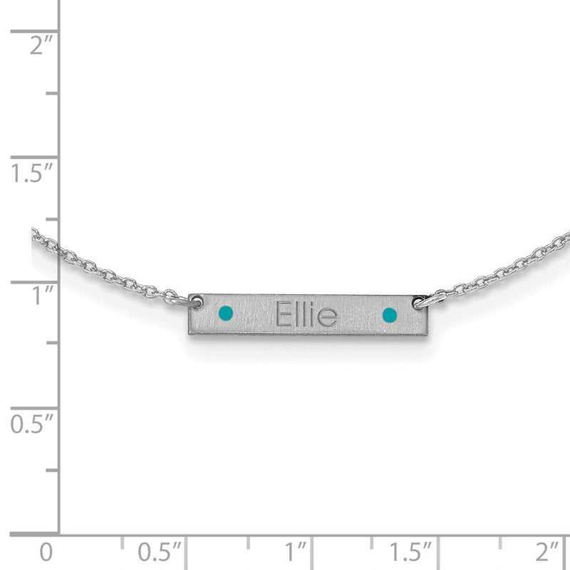 Sterling Silver Rhodium Plated Brushed 1 Station Epoxy Dots Necklace