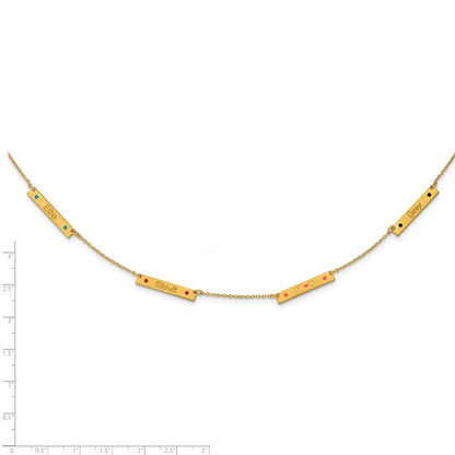 Gold Plated Brushed 4 Station Epoxy Dots Necklace
