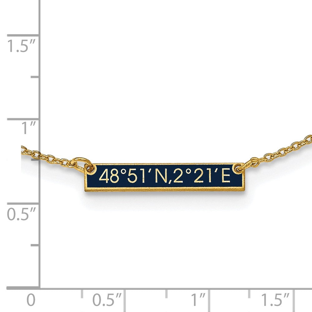 14K Yellow Gold Brushed 1 Station Epoxy Necklace
