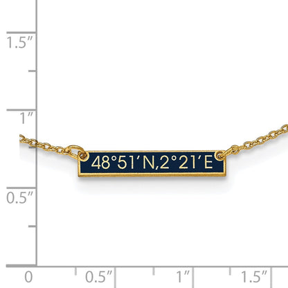 14K Yellow Gold Brushed 1 Station Epoxy Necklace