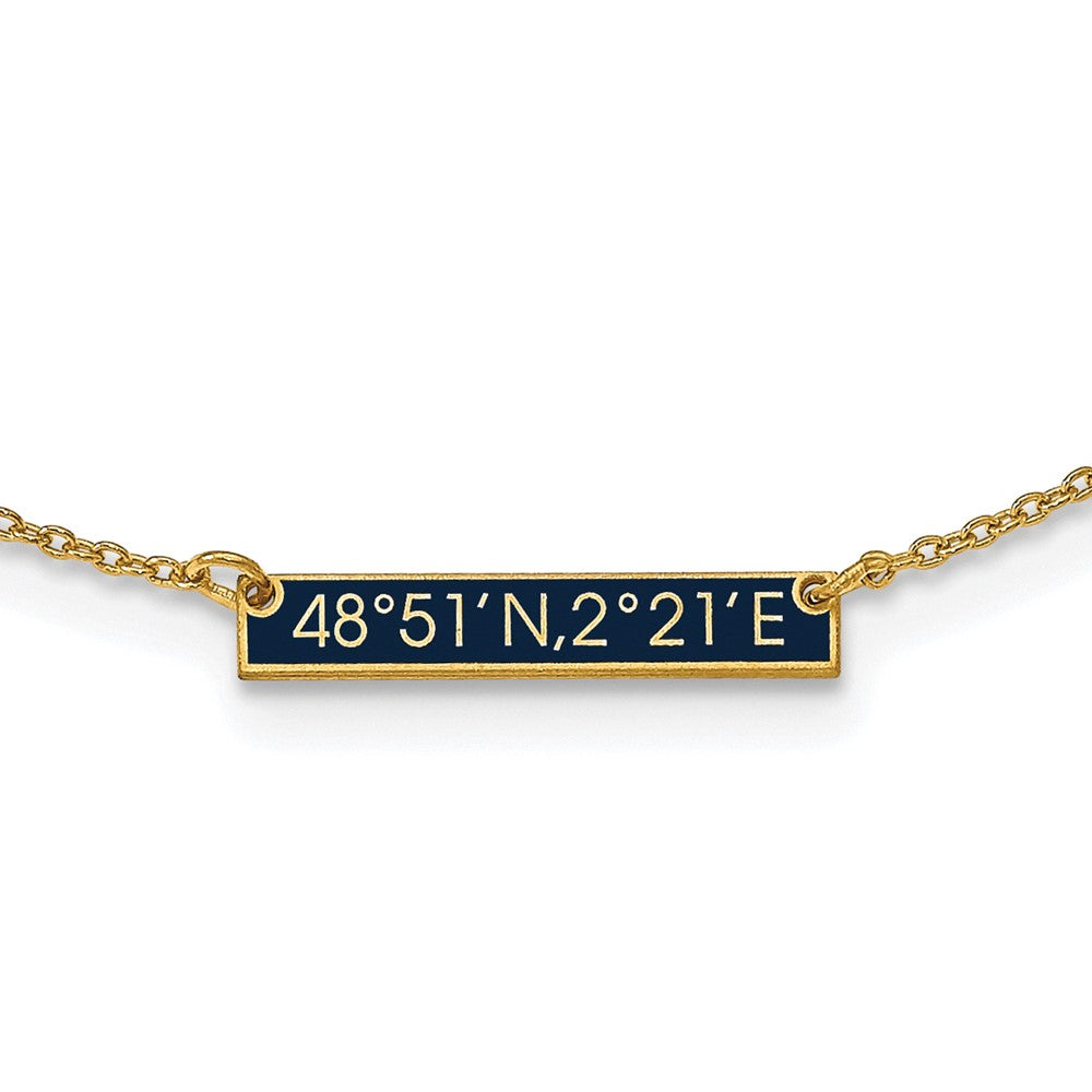 14K Yellow Gold Brushed 1 Station Epoxy Necklace