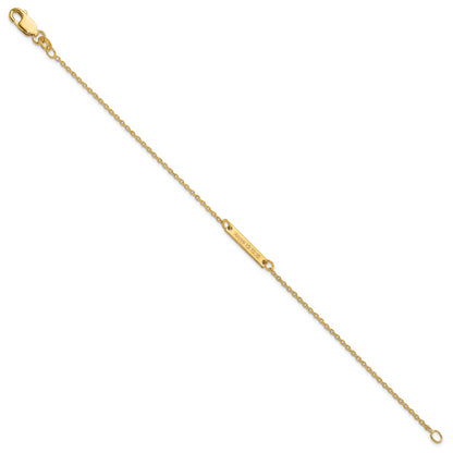 14K Yellow Gold Brushed 1 Station Bracelet