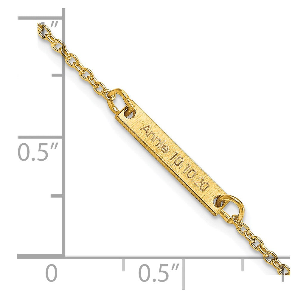 Gold Plated Sterling Silver/Gold Brushed 1 Station Bracelet