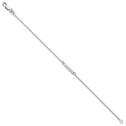 14K White Gold Brushed 1 Station Bracelet