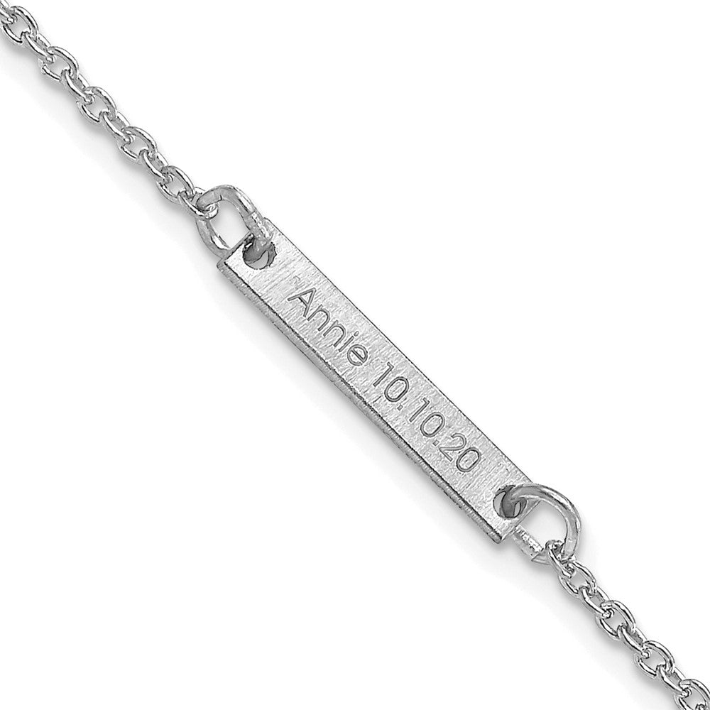 Sterling Silver Silver/Rhodium Plated Brushed 1 Station Bracelet