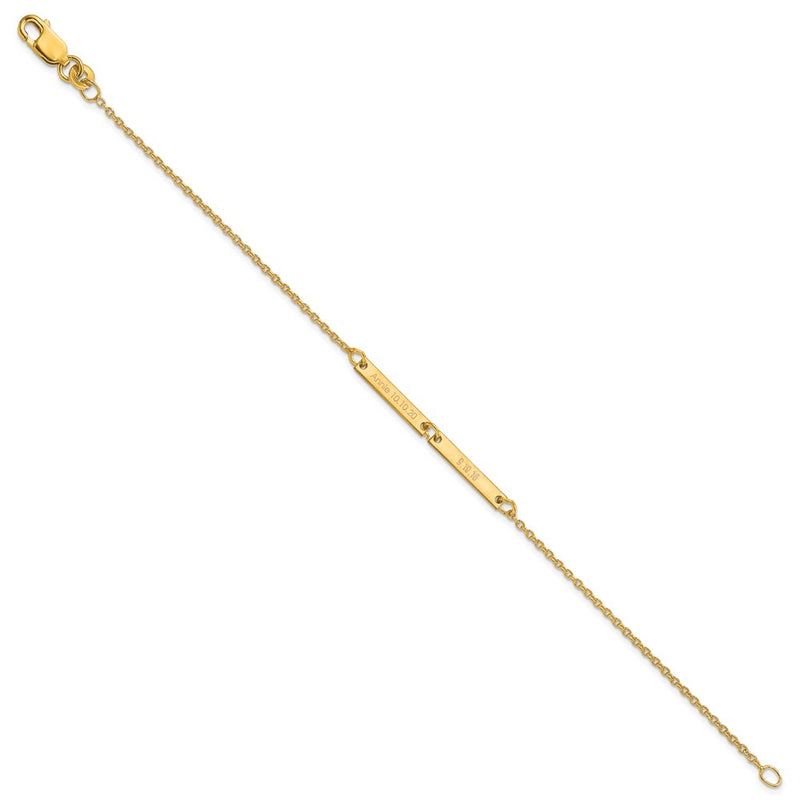 Gold Plated Sterling Silver/Gold Brushed 2 Station Bracelet