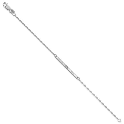 14K White Gold Brushed 2 Station Bracelet