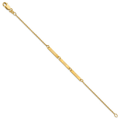 Gold Plated Sterling Silver/Gold Brushed 3 Station Bracelet