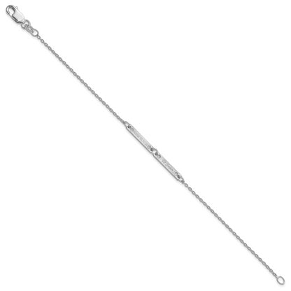 14K White Gold Brushed 2 Station Diamonds Bracelet