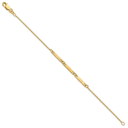 Gold Plated Brushed 3 Station Diamonds Bracelet