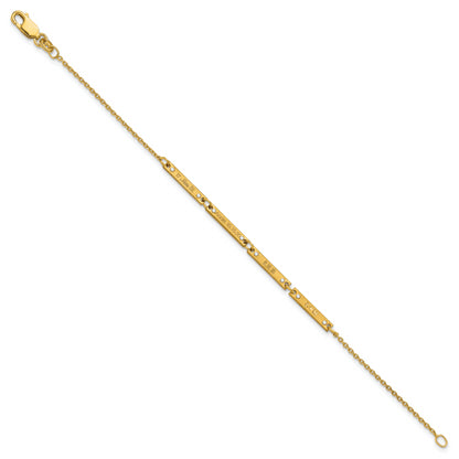 Gold Plated Brushed 4 Station Diamonds Bracelet