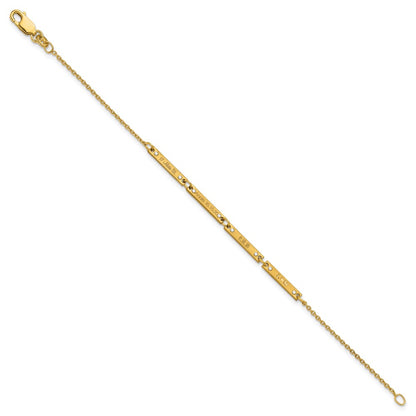 Gold Plated Brushed 4 Station Diamonds Bracelet